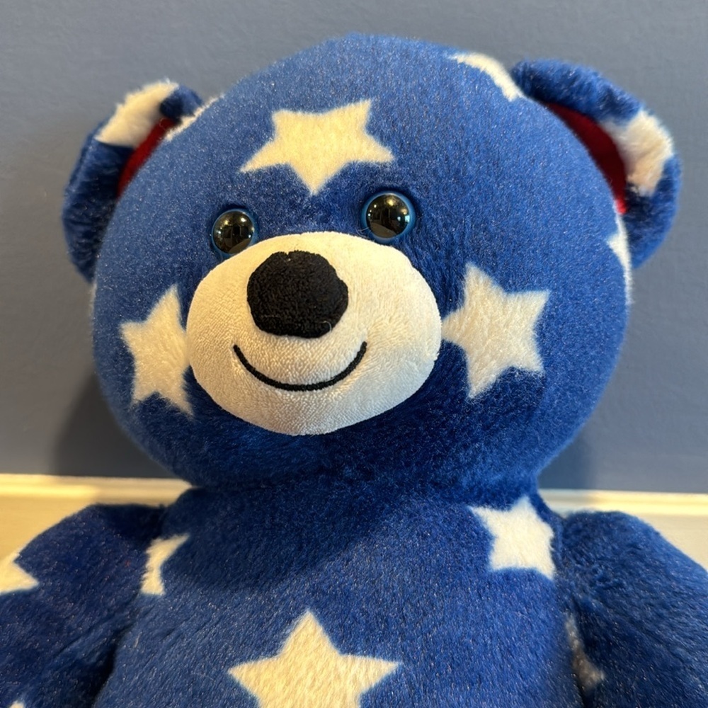 Build a Bear Stars and Stripes Stuffed Plush Blue Bear Stars USA Patriotic - Picture 4 of 7